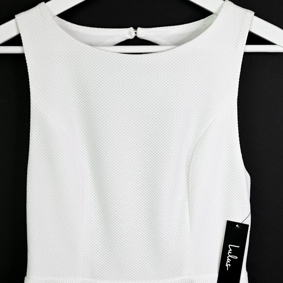LULUS White Gal About Town Open Back Sleeveless Skater Dress - Size Medium - NWT - Picture 7 of 16